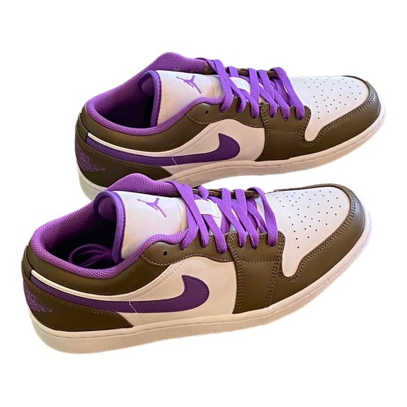 [553558-215] Mens Air Jordan RETRO 1 LOW 'Palomino/Wild Berry/White SZ 10 - Picture 2 of 4